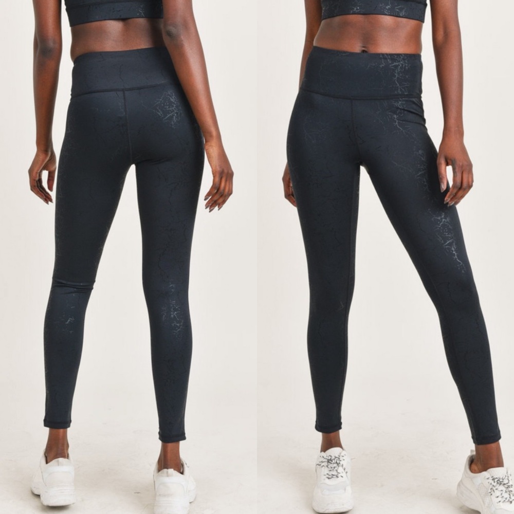 NWT- Dark Marble Foil Leggings